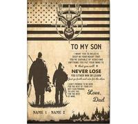 YAASIMOULE Affiche et toile personnalisées sur le thème de la chasse, pour mon fils. Décoration murale personnalisée avec nom, cadeau d'anniversaire pour garçon de la part de maman ou papa.