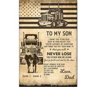 YAASIMOULE Affiche et toile personnalisées sur le thème des camionneurs, pour mon fils : décoration murale personnalisée avec nom, cadeau d'anniversaire pour garçon de la part de maman ou papa.