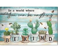 YAASIMOULE Affiche et toile succulente Cactus Dans un monde où tu peux être tout ce que tu veux, décoration murale inspirante