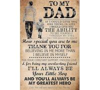 YAASIMOULE Affiche Fils à mon père vintage Si je pouvais te donner une chose dans la vie tu seras toujours plus grand héros décoration murale