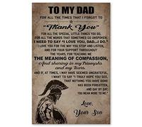 YAASIMOULE Affiche Guerrier Spartiate À mon père J'aime ton fils Merci Art Décoration murale