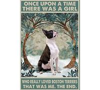YAASIMOULE Affiche « Il était une fois une fille qui aimait vraiment les Boston Terriers », décoration murale