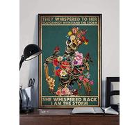 YAASIMOULE Affiche Ils lui ont murmuré Tu ne peux pas résister à la tempête Elle a en retour Je suis Fleur squelette