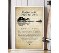 YAASIMOULE Affiche « Ils ne les font pas comme mon papa » avec paroles de la chanson guitare cœur portrait vintage art mural décoration d'intérieur