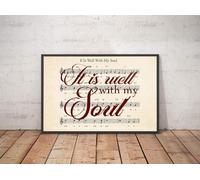 YAASIMOULE Affiche « Its Is Well With My Soul » avec paroles de la chanson Paysages Art mural Décoration intérieure