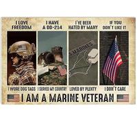 YAASIMOULE Affiche J'aime la liberté J'ai un DD 24 Je suis vétéran de Marine Paysage
