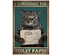 YAASIMOULE Affiche « Je déchire du papier toilette » : photo d'identité d'un chat tigré gris de prison décoration murale d'intérieur