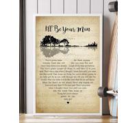 YAASIMOULE Affiche « Je serai ton homme » avec paroles de la chanson guitare cœur portrait vintage art mural décoration d'intérieur
