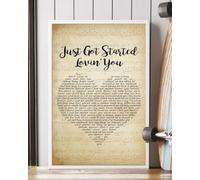 YAASIMOULE Affiche « Just Got Started Lovin' You » avec paroles de la chanson portrait art mural décoration d'intérieur