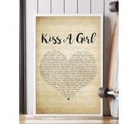YAASIMOULE Affiche « Kiss A Girl » avec paroles de la chanson portrait art mural décoration d'intérieur