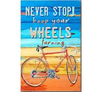 YAASIMOULE Affiche « Le vélo ne s'arrête jamais » : faites tourner vos roues ! Décoration murale sportive sur toile, cadeau pour les athlètes, les motardes, les passionnées de cyclisme, impressions