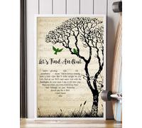 YAASIMOULE Affiche « Let's Find An Out » avec paroles de la chanson cœur arbre oiseaux décoration murale