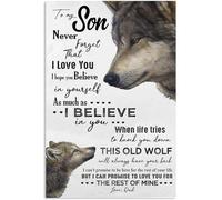YAASIMOULE Affiche Loup N'oublie jamais que je t'aime Ce vieux Le reste du mien Décoration murale