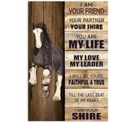 YAASIMOULE Affiche murale, décoration d'intérieur Cheval Magnifique Shire Horse Je suis ton ami, ton partenaire, tu es ma vie, mon amour, mon leader GP2810