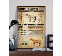YAASIMOULE Affiche murale décoration d'intérieur : Connaissances sur les chevaux et anatomie du cheval