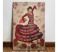 YAASIMOULE Affiche murale, décoration d'intérieur, danse flamenco, danseuse de flamenco, je ne fais pas que danser, j'exécute une respiration, je fais bien plus encore, GP2810
