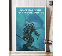 YAASIMOULE Affiche murale décoration d'intérieur Ne craignez pas la mort vie non vécue Requin plongeur