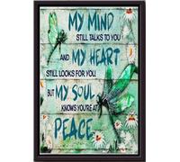 YAASIMOULE Affiche murale « Libellule, mes pensées te parlent encore », cadeau pour âme sœur, décoration intérieure, impression sur toile mate encadrée