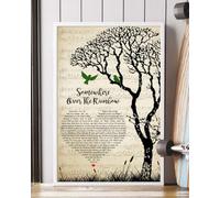 YAASIMOULE Affiche « Over The Rainbow » avec paroles de la chanson « What A Stupendous World » et cœur arbre oiseaux décoration murale intérieure