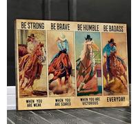 YAASIMOULE Affiche Rodeo Girl Soyez forte Soyez courageuse Soyez humble Soyez dure à cuire Affiche de paysage de tous les jours
