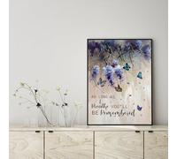 YAASIMOULE Affiche « Tant que je respirerai on se souviendra de toi » : Papillons et fleurs Art mural Décoration d'intérieur