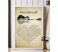 YAASIMOULE Affiche « Times Of Your Life » avec paroles de chanson guitare cœur portrait vintage art mural décoration d'intérieur