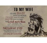 YAASIMOULE Affiche « Tout pour ma femme » « Tu es plus courageuse » cadeau de Noël femme paysage