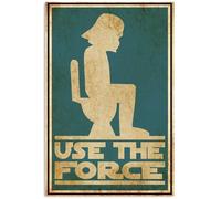 YAASIMOULE Affiche « Utilisez la Force » : Citation humoristique, Silhouette humaine qui fait caca, Art mural, Décoration intérieure, ANP237