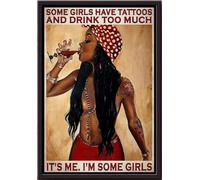 YAASIMOULE Afro Certaines filles ont des tatouages et boivent trop C'est moi Poster encadré sur toile mate