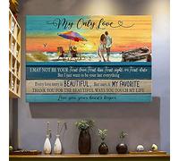 YAASIMOULE Amoureux sur la plage Je veux être ton dernier tout Couple Paysage Impression sur toile Art mural