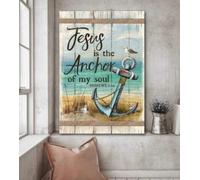 YAASIMOULE Ancre et la mer Jésus est l'ancre de mon âme Portrait de Jésus Impression sur toile Art mural