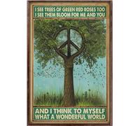 YAASIMOULE Arbre de la Paix Et je me dis Quel monde merveilleux Affiche hippie