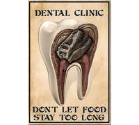 YAASIMOULE Assistante dentaire : Ne laissez pas les aliments trop longtemps - Affiche/Toile « Dent pour la Journée du dentiste »
