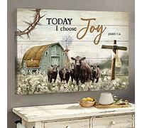YAASIMOULE Belle vie à la ferme Aujourd'hui je choisis la joie Jésus Paysage Impression sur toile Art mural