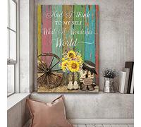 YAASIMOULE Bottes de ferme Et je pense à moi-même quel monde merveilleux Portrait de ferme Impression sur toile Art mural