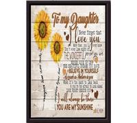 YAASIMOULE Cadeau inspirant : Affiche Tournesol pour ma fille. N'oublie jamais que je t'aime. Crois en toi. Je serai toujours là. Maman, tu es un rayon de soleil. Superbe affiche encadrée sur