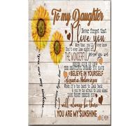 YAASIMOULE Cadeau inspirant : Affiche Tournesol pour ma fille. N'oublie jamais que je t'aime. Crois en toi. Je serai toujours là. Maman rayonnante. Superbe idée cadeau : Toile encadrée.