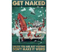 YAASIMOULE Calamar rigolo qui se déshabille sauf si vous êtes juste de passage - Ne rendez pas ça bizarre - Affiche sur toile encadrée - Idée cadeau