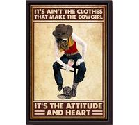YAASIMOULE Ce ne sont pas les vêtements qui font une cowgirl - Affiche d'équitation - Décoration murale - Cadeau de cowboy - Impression sur toile encadrée