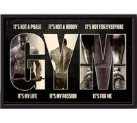 YAASIMOULE Ce n'est ni une passade ni un passe-temps. Ma vie : Affiche de gym encadrée sur toile mate.