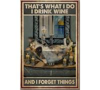 YAASIMOULE C'est ce que je fais : affiche « C'est ce que je fais », tableau sur toile, décoration murale, cadeau pour les amoureux des chats et de l'alcool, impression encadrée.