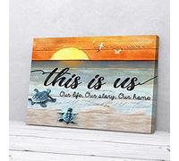 YAASIMOULE C'est nous, notre vie, notre histoire, notre maison, tortue, mer, coucher de soleil, toile