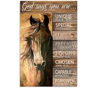 YAASIMOULE Cheval Dieu dit que vous êtes unique spécial beau précieux fort portrait affiche art mural