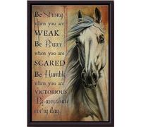 YAASIMOULE Cheval Sois fort quand tu es faible, courageux et effrayé - Affiche graphique encadrée sur toile mate
