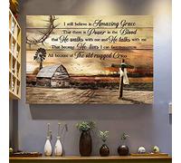 YAASIMOULE Coucher de soleil à la ferme Je crois toujours en la grâce incroyable Jésus Paysage Impression sur toile Art mural
