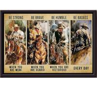 YAASIMOULE Cowboy Sois fort, courageux, humble et badass - Affiche encadrée sur toile mate