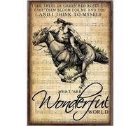 YAASIMOULE Cowgirl et je me dis : « Quel monde merveilleux ! » Affiche d'équitation