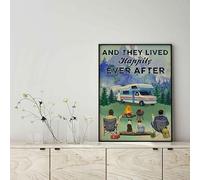 YAASIMOULE Décoration murale, Décoration d'intérieur, Décoration de chambre Famille Ils vécurent heureux pour toujours Camping avec mon amour et mes chiens Mounth Forest