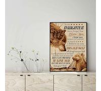 YAASIMOULE Décoration murale, Décoration d'intérieur, Décoration de chambre Loup à ma fille Je t'aime Quand la vie essaie de te renverser Ce vieux loup