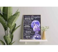 YAASIMOULE Décoration murale, Décoration d'intérieur, Décoration de chambre Loup à notre fille N'ai jamais senti que tu étais seule dans ton cœur Amour maman et papa